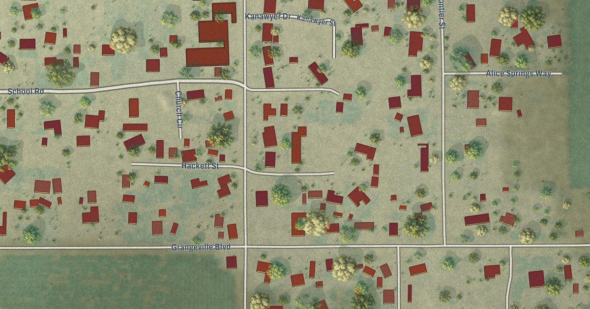 Map of Grangeville, California in 2026