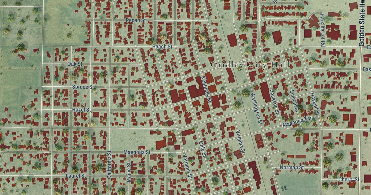 Map of Gridley, California in 2026