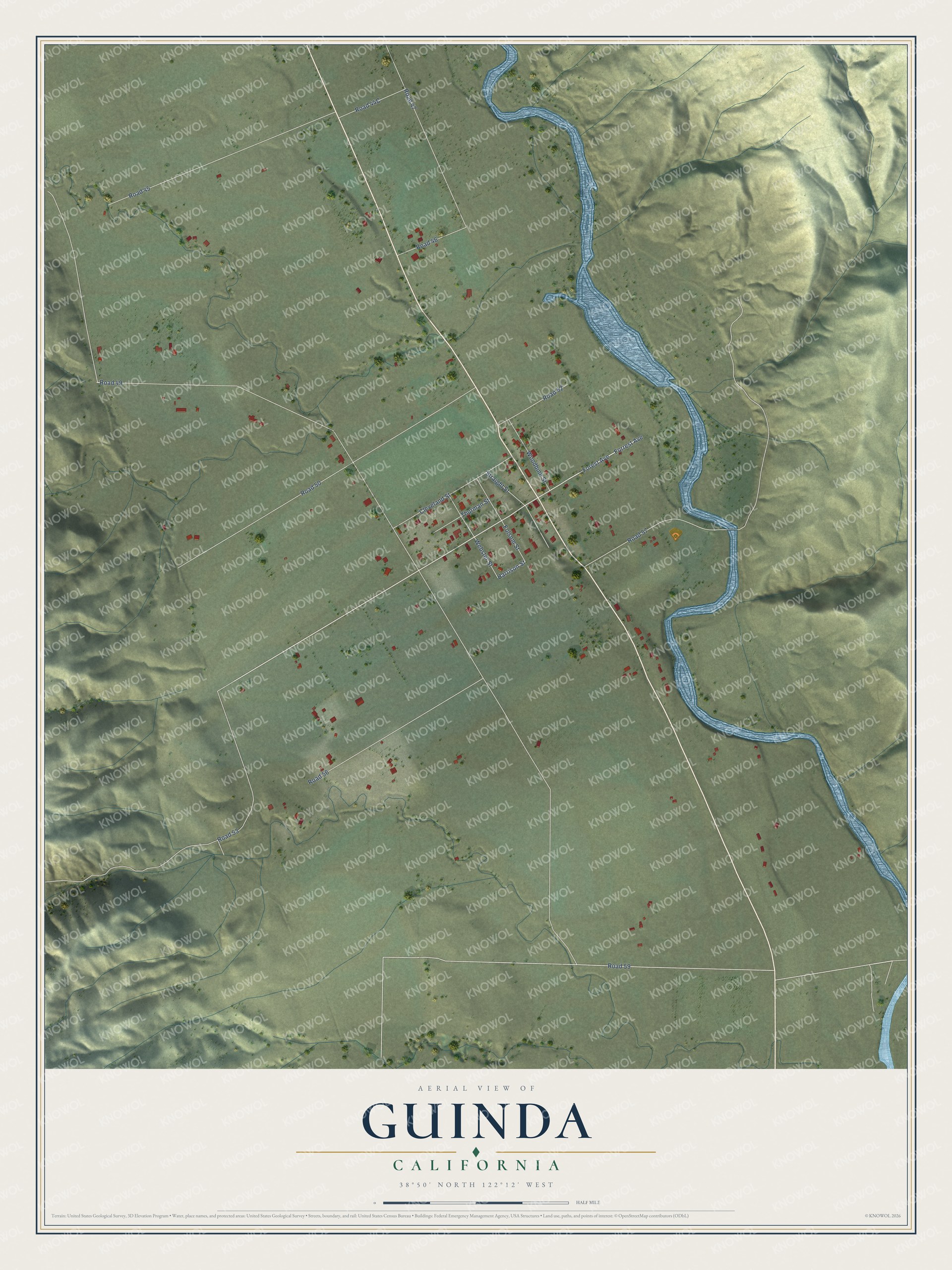 Watermarked full-map preview of Guinda, California