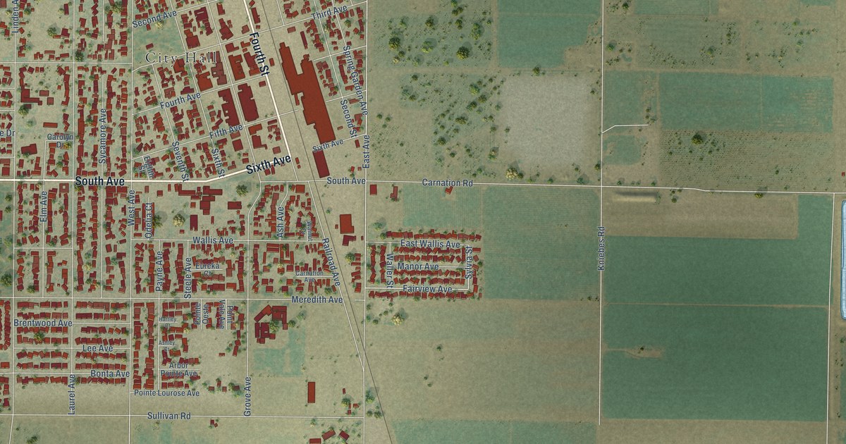 Map of Gustine, California in 2026