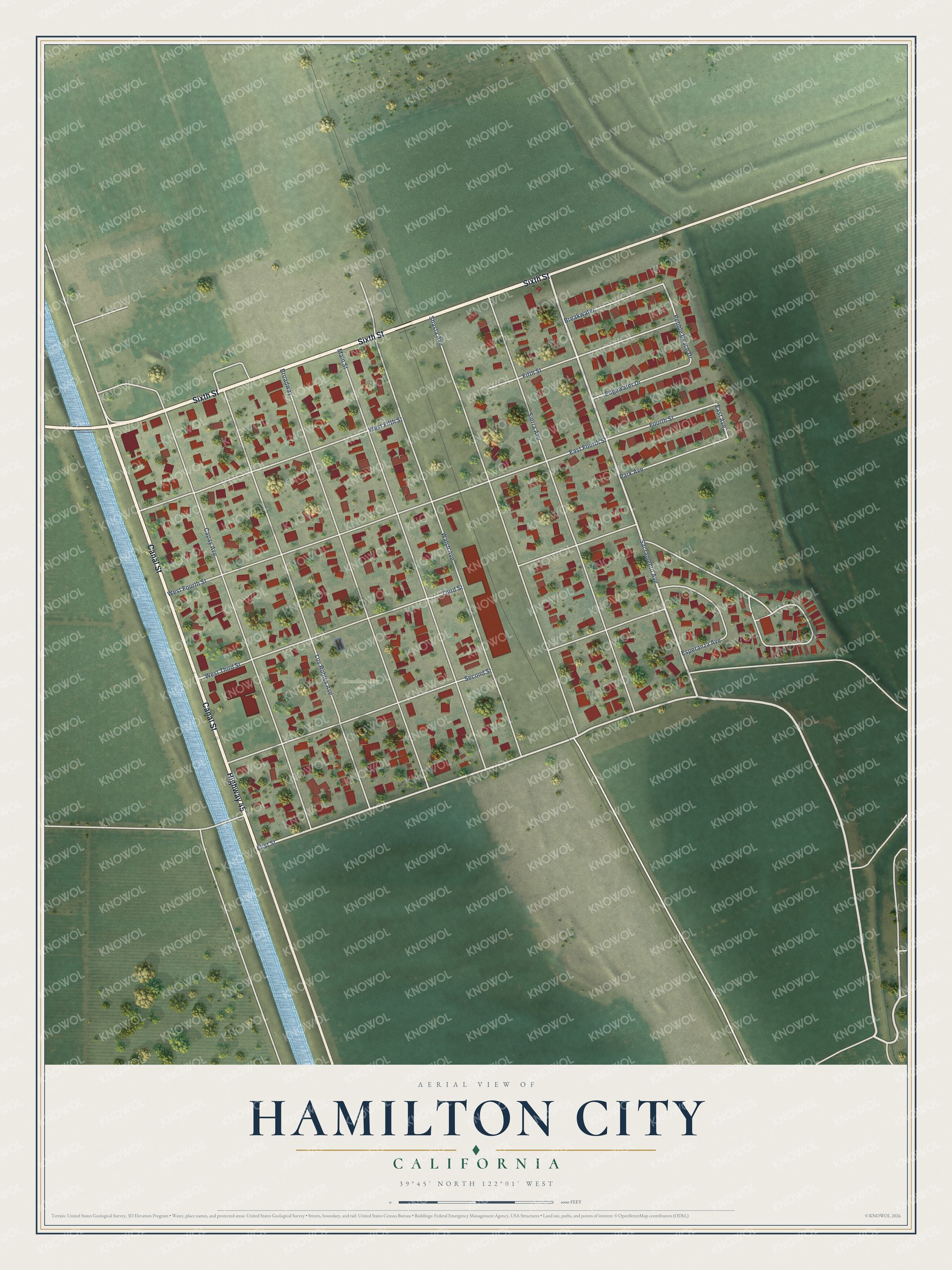 Watermarked full-map preview of Hamilton City, California