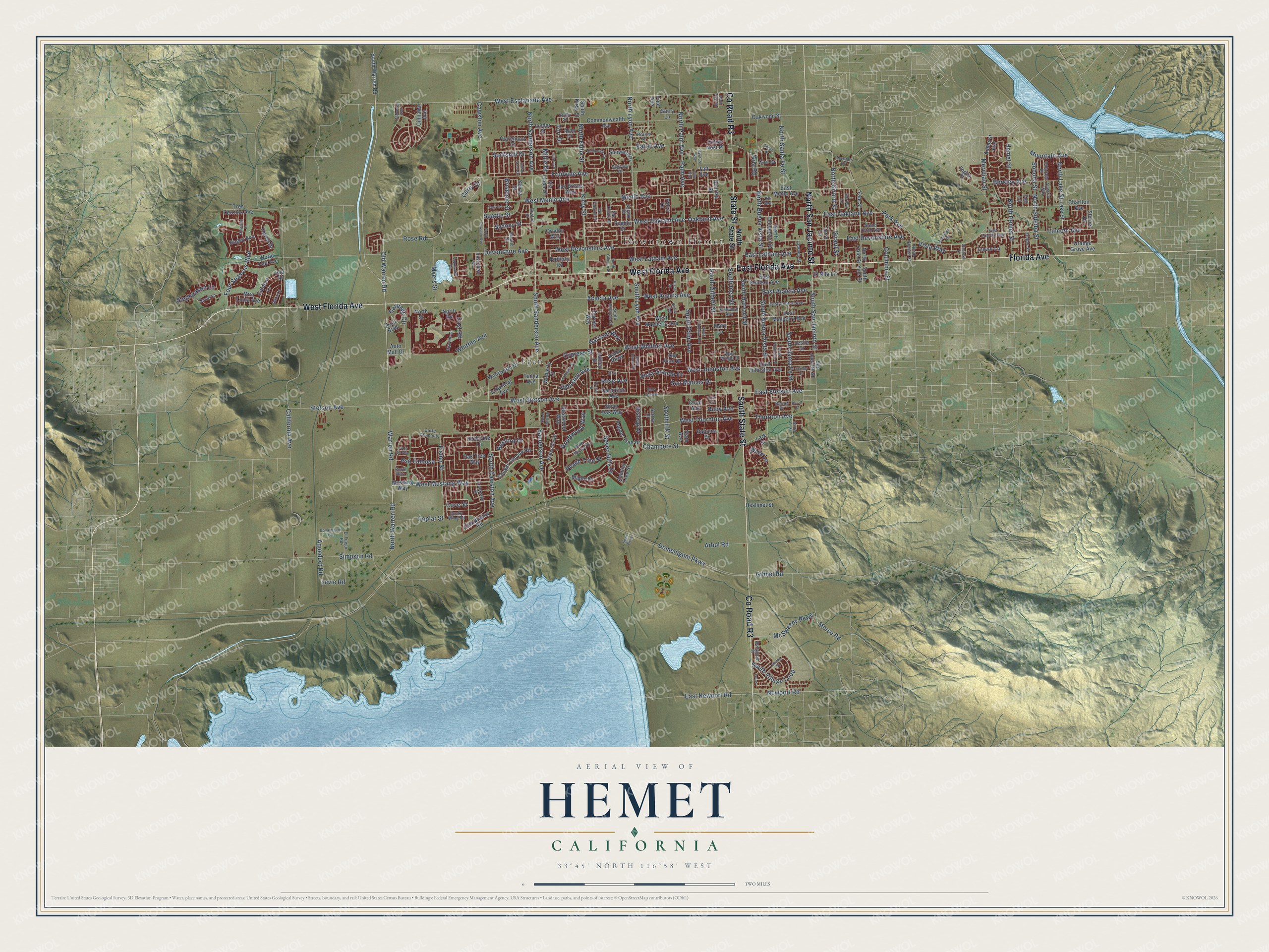 Watermarked full-map preview of Hemet, California