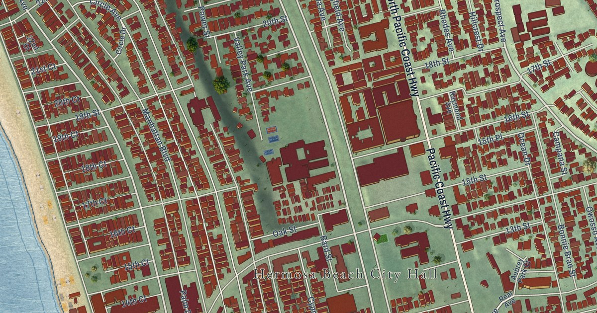 Map of Hermosa Beach, California in 2026