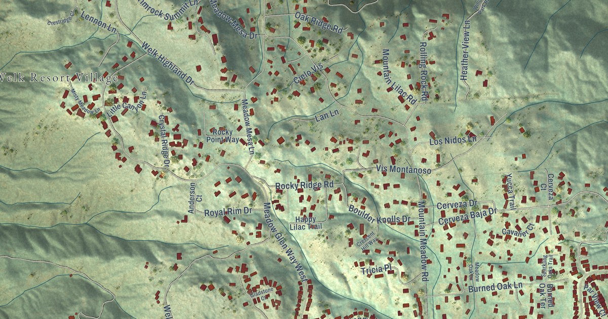 Map of Hidden Meadows, California in 2026