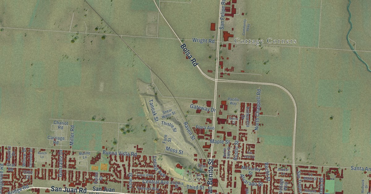 Map of Hollister, California in 2026