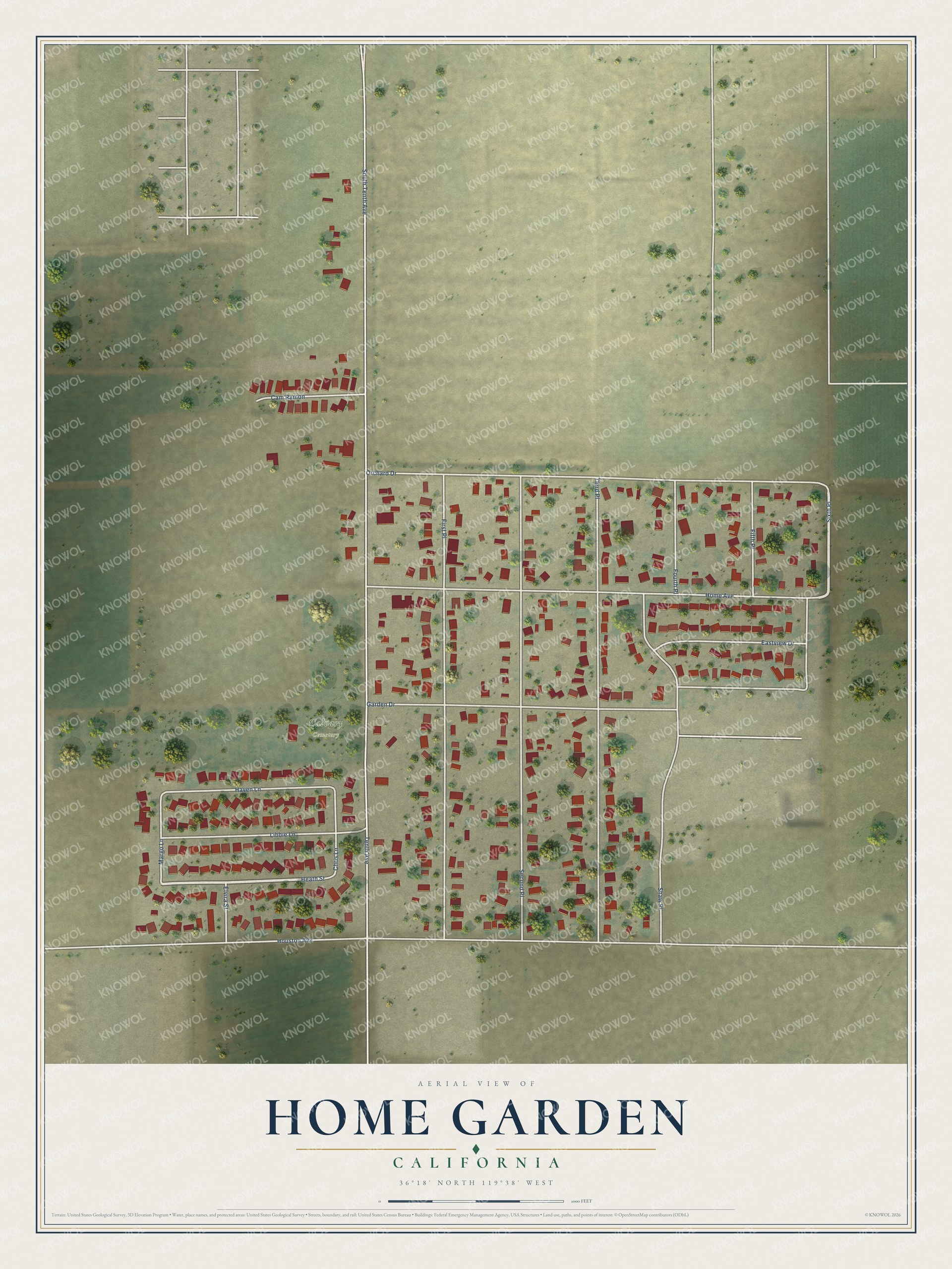 Watermarked full-map preview of Home Garden, California