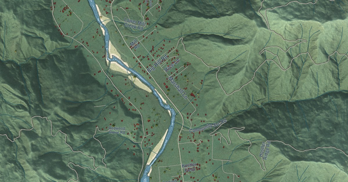 Map of Hoopa, California in 2026