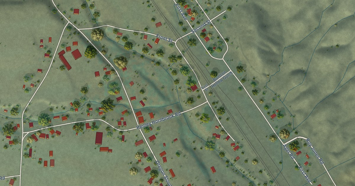 Map of Hornbrook, California in 2026