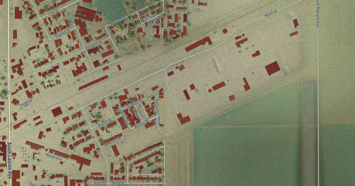Map of Huron, California in 2026