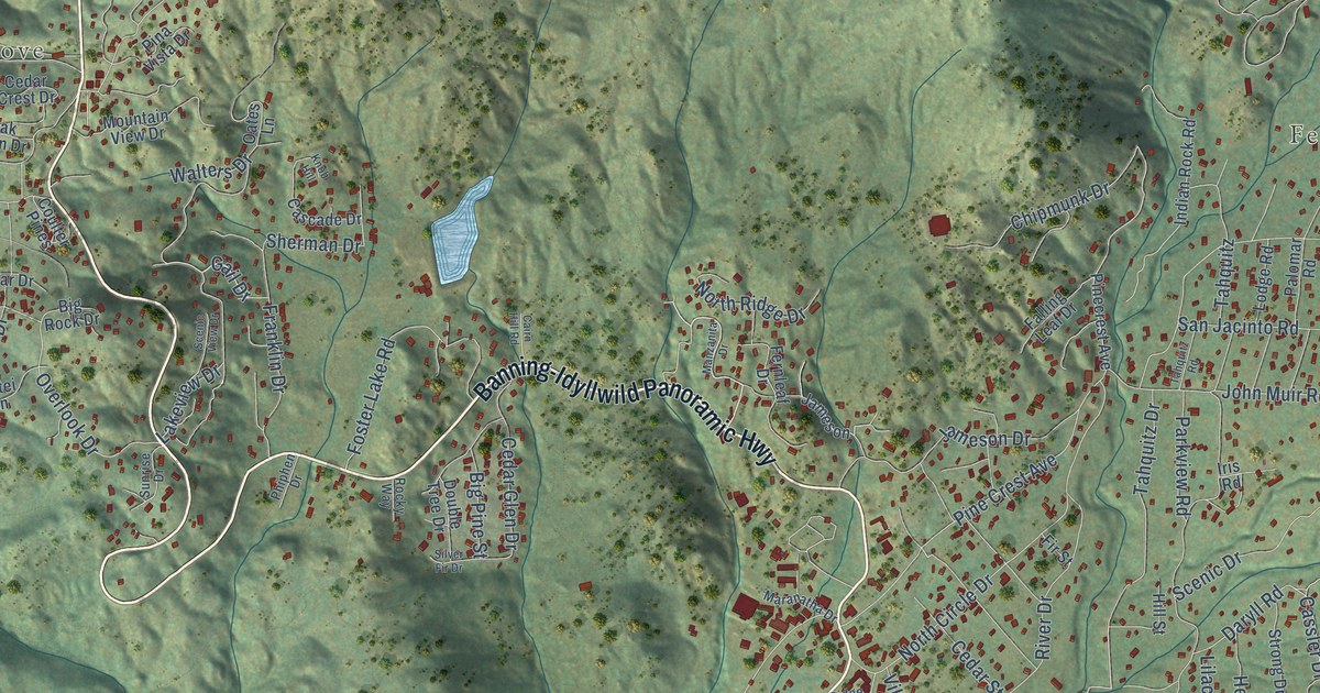 Map of Idyllwild-Pine Cove, California in 2026