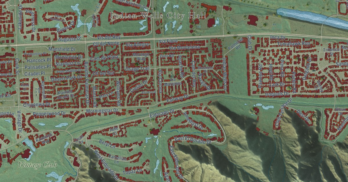 Map of Indian Wells, California in 2026