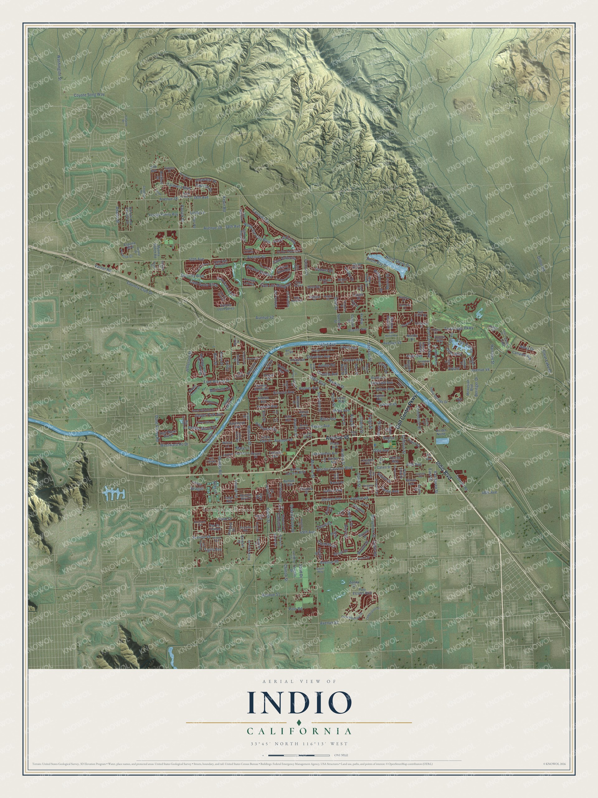 Watermarked full-map preview of Indio, California