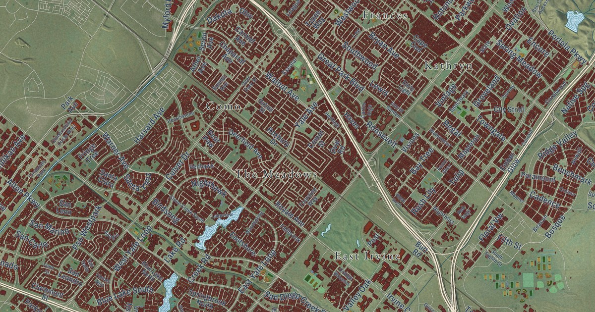 Map of Irvine, California in 2026