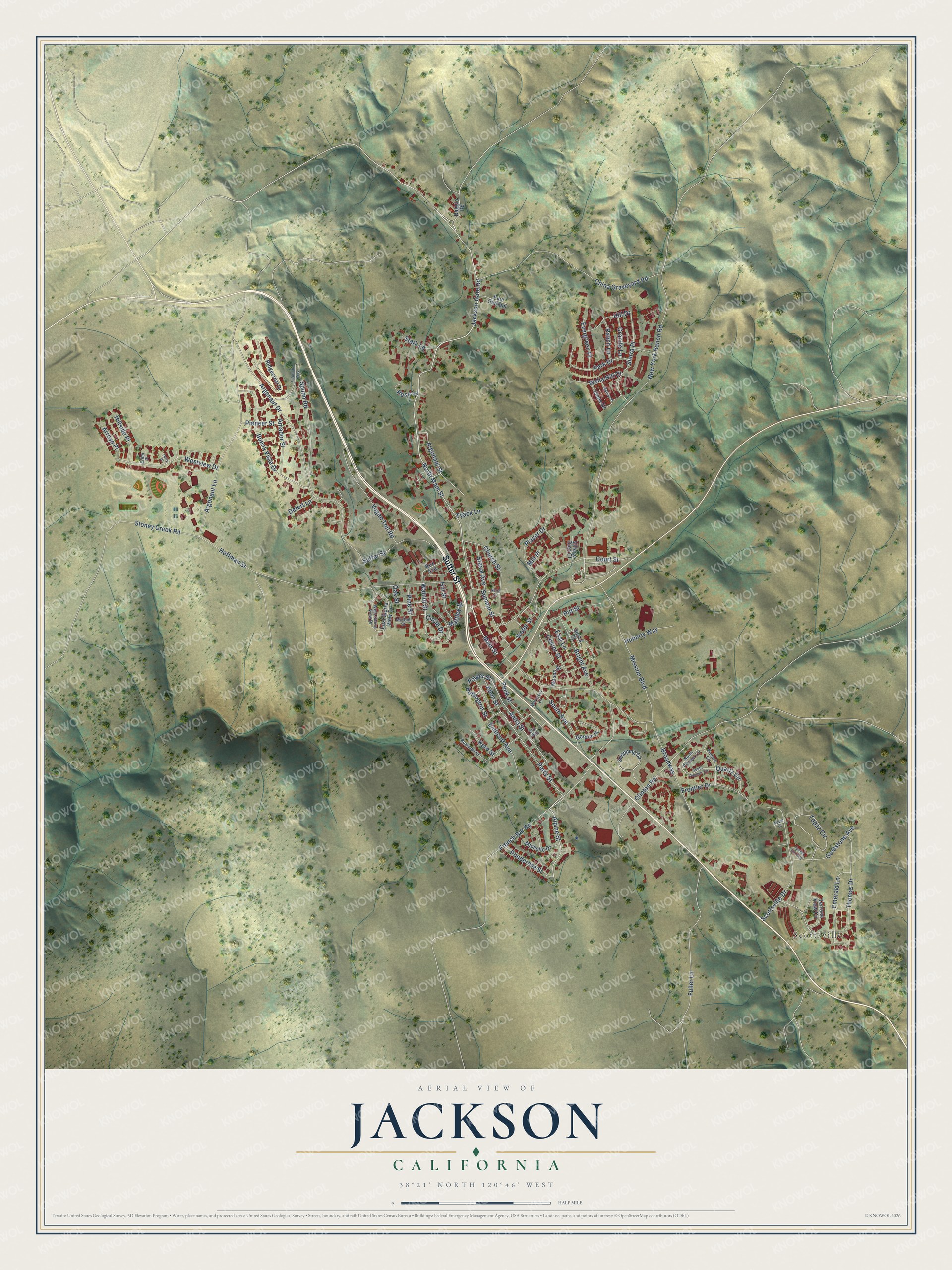 Watermarked full-map preview of Jackson, California