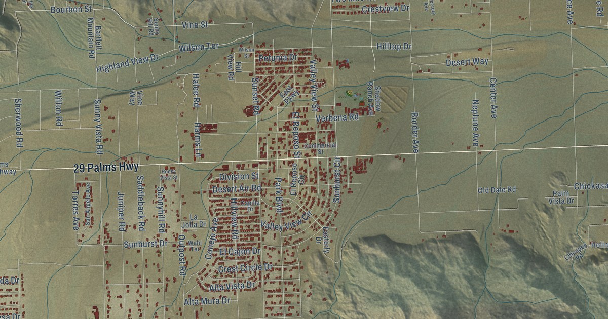 Map of Joshua Tree, California in 2026