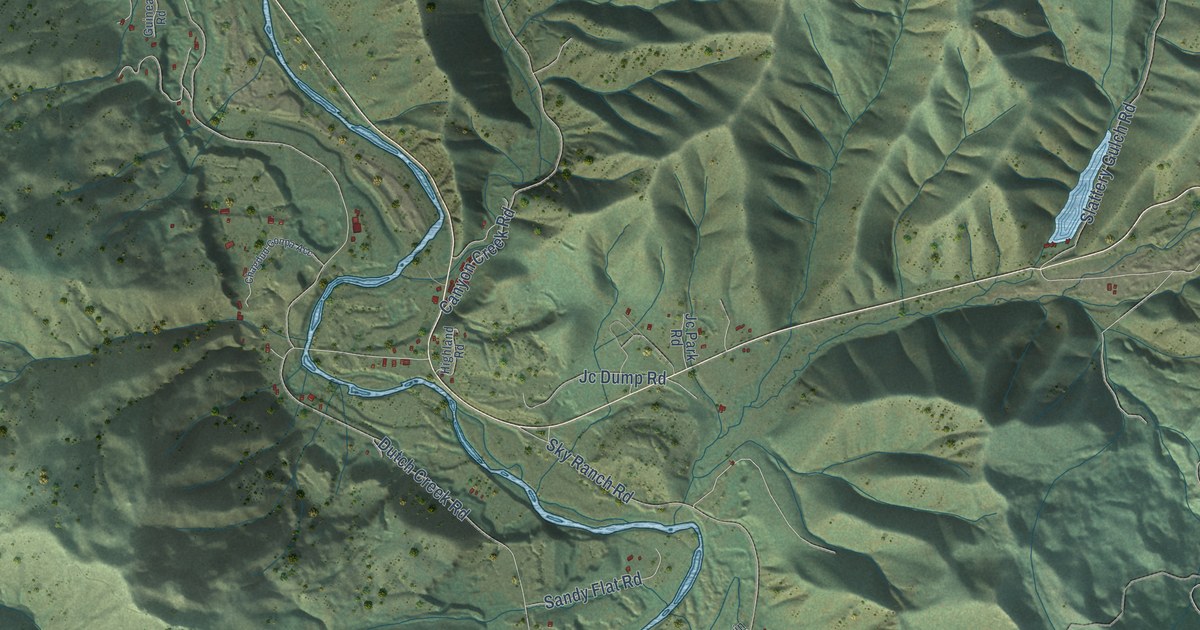Map of Junction City, California in 2026