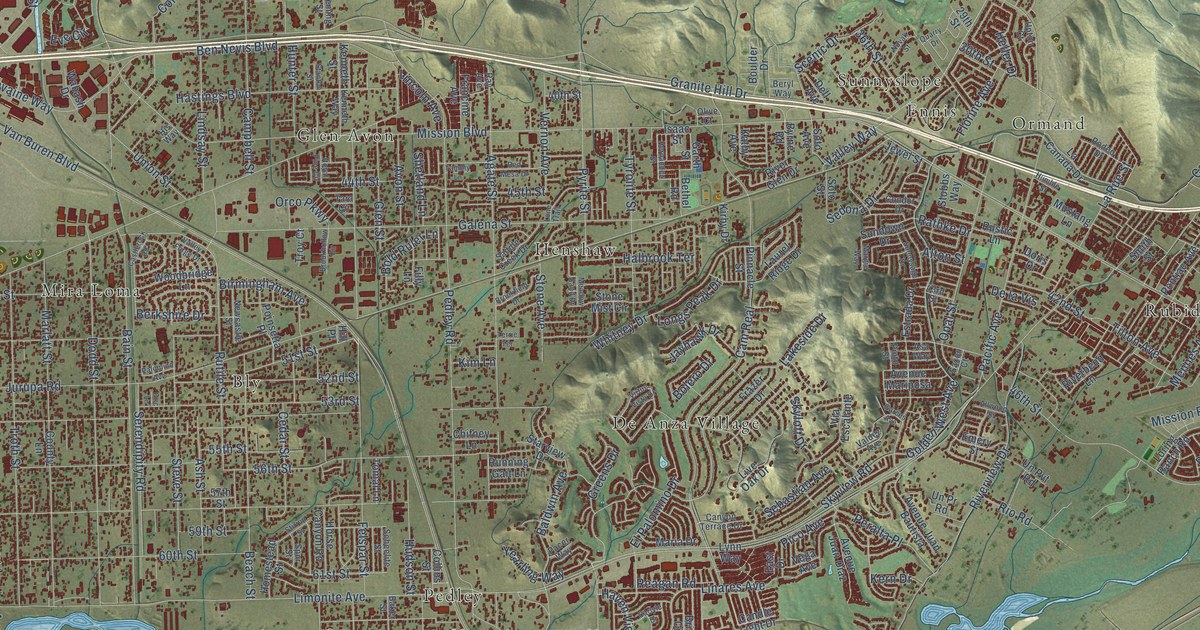 Map of Jurupa Valley, California in 2026