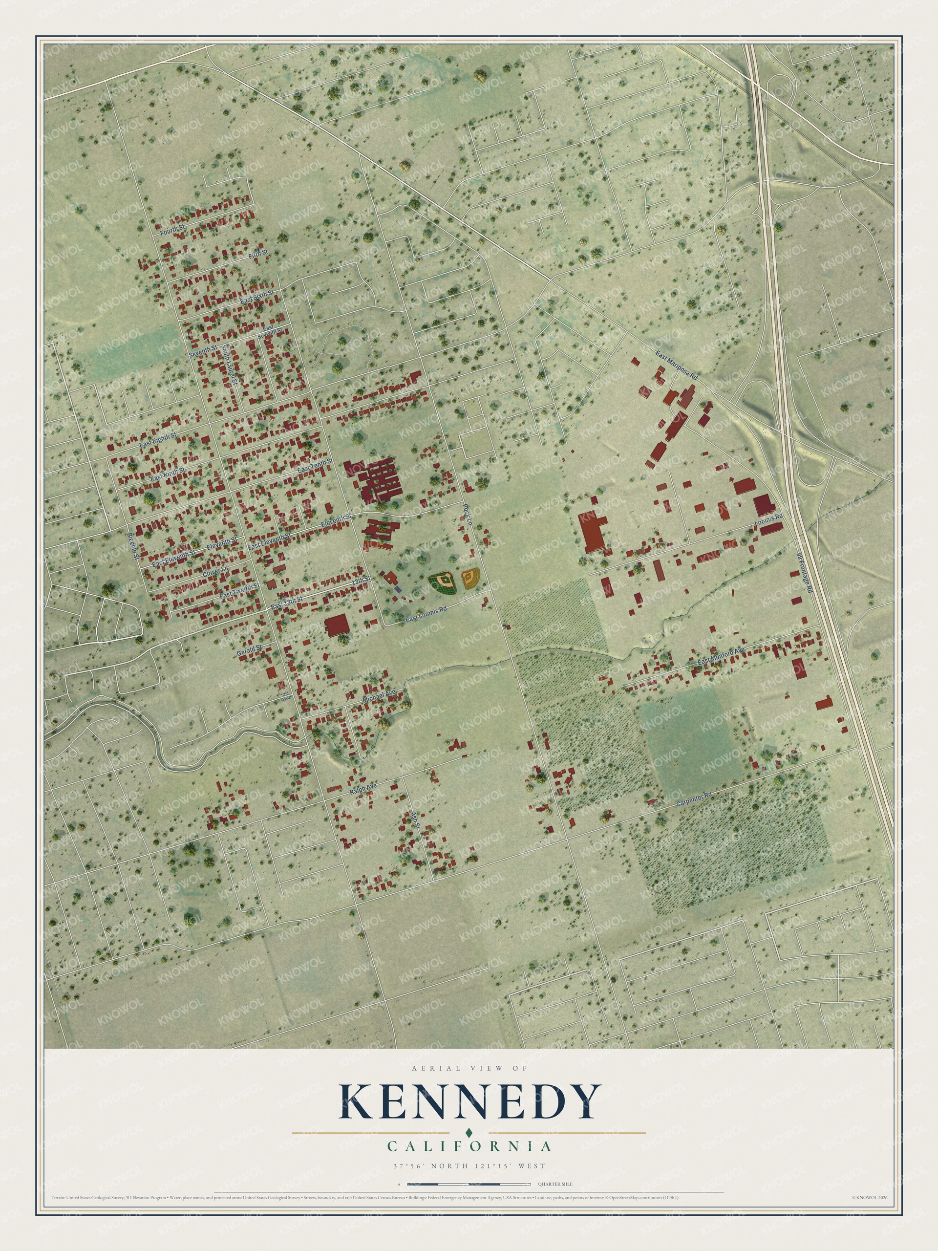 Watermarked full-map preview of Kennedy, California