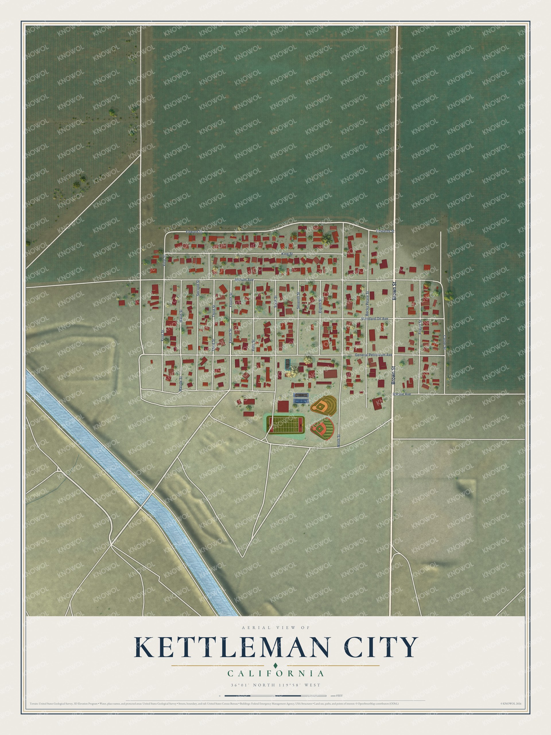 Watermarked full-map preview of Kettleman City, California