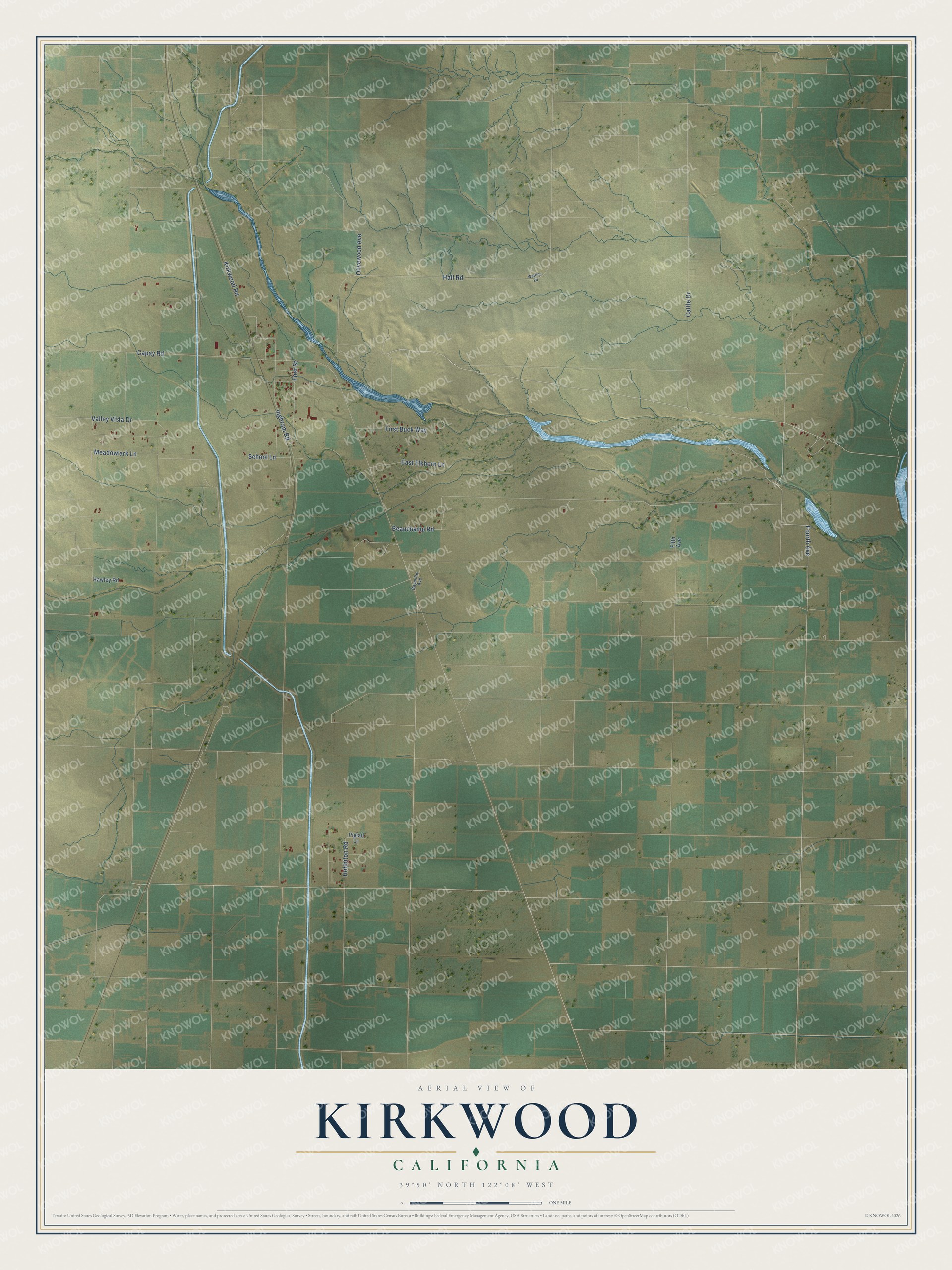 Watermarked full-map preview of Kirkwood, California
