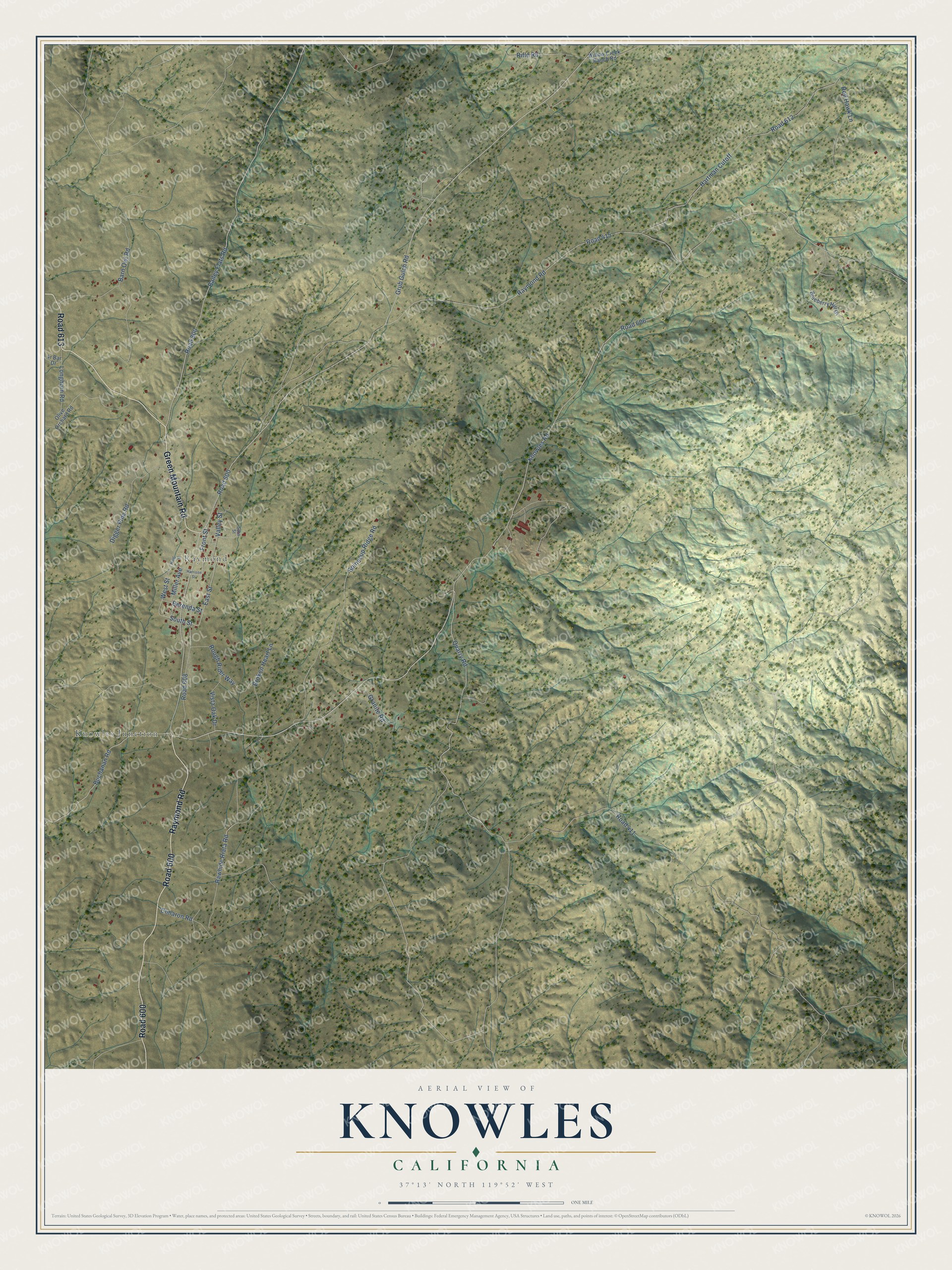 Watermarked full-map preview of Knowles, California