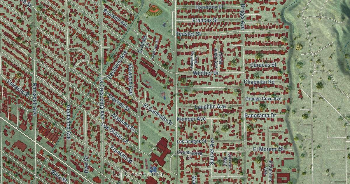 Map of La Crescenta-Montrose, California in 2026