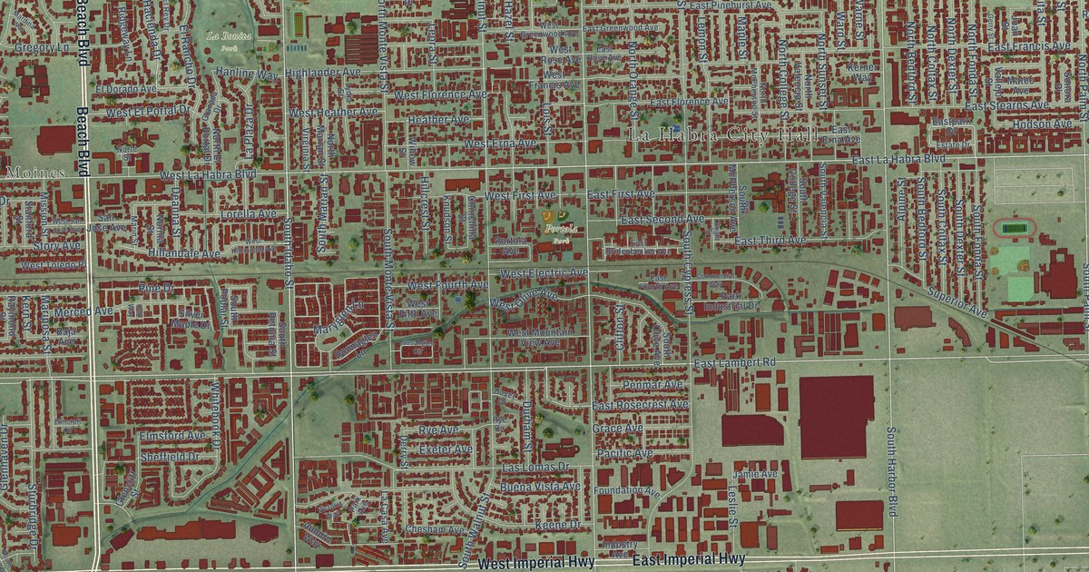 Map of La Habra, California in 2026