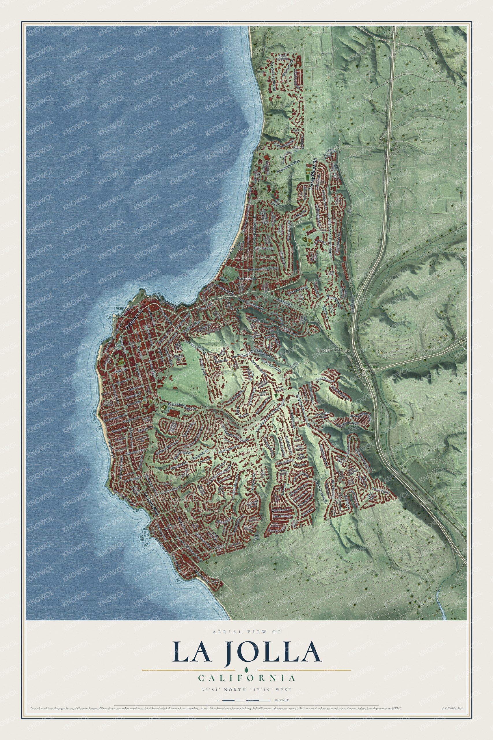 Watermarked full-map preview of La Jolla, California