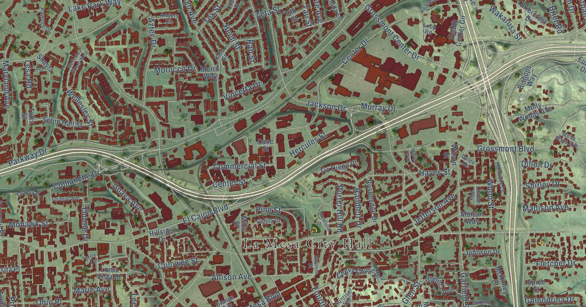 Map of La Mesa, California in 2026