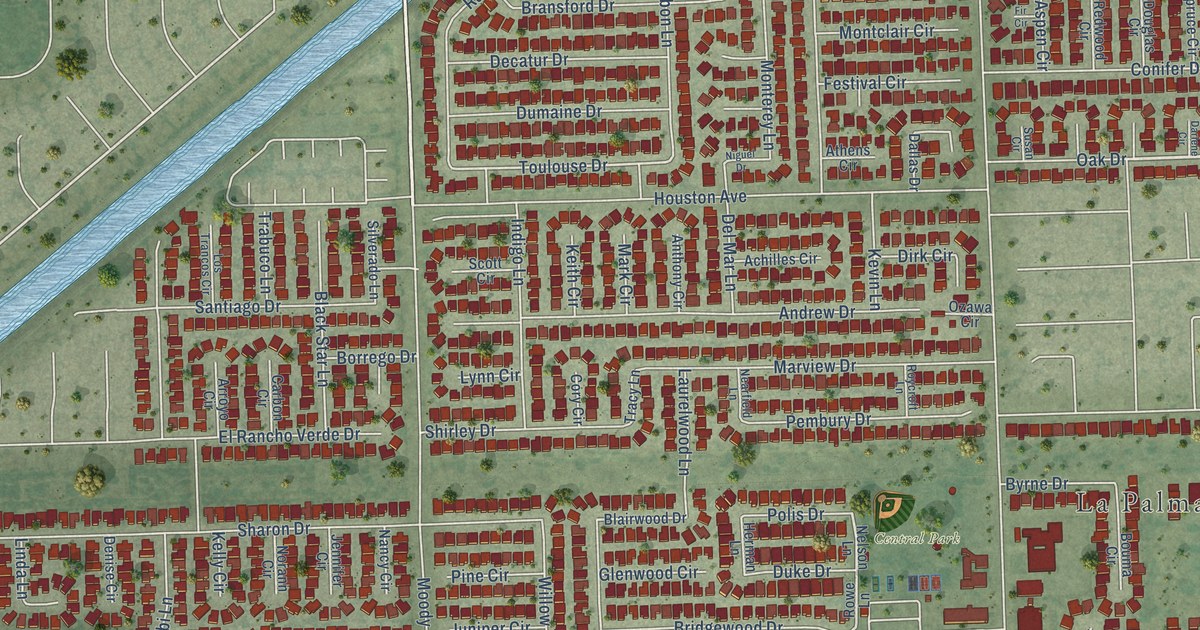 Map of La Palma, California in 2026