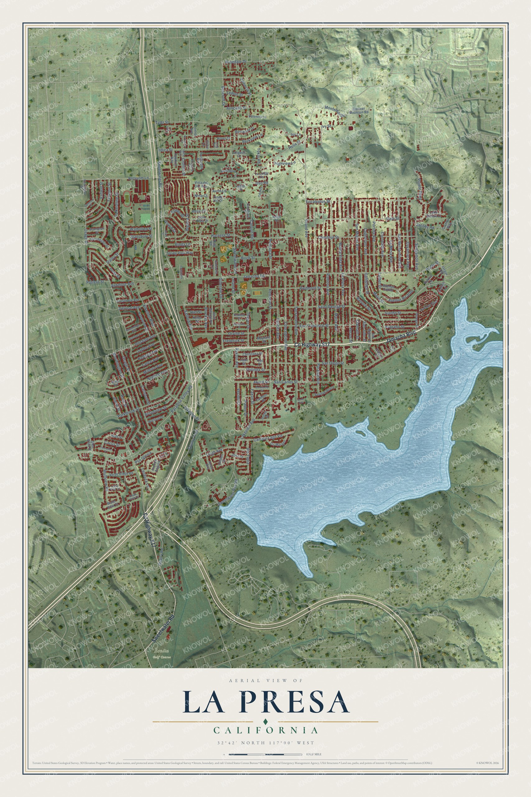 Watermarked full-map preview of La Presa, California