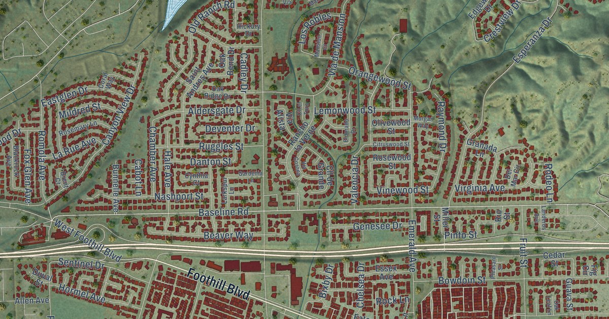 Map of La Verne, California in 2026