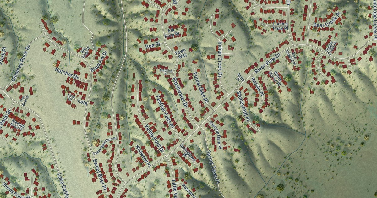 Map of Lake California, California in 2026