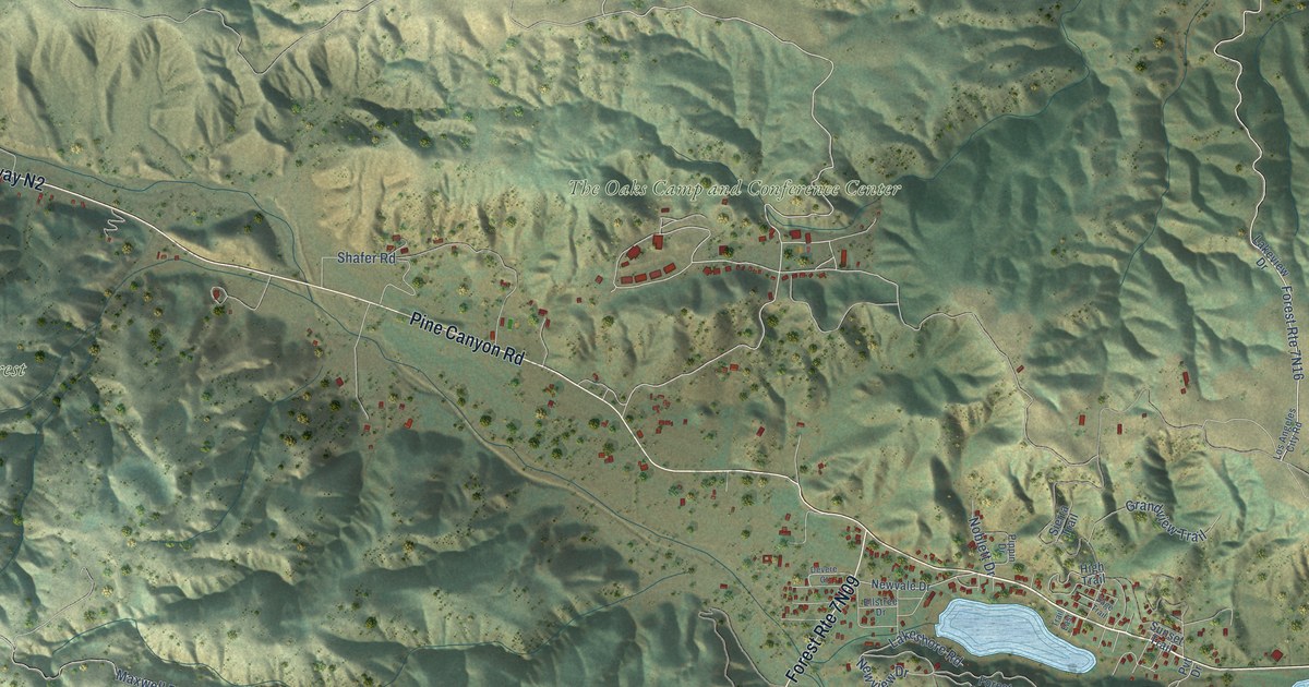 Map of Lake Hughes, California in 2026