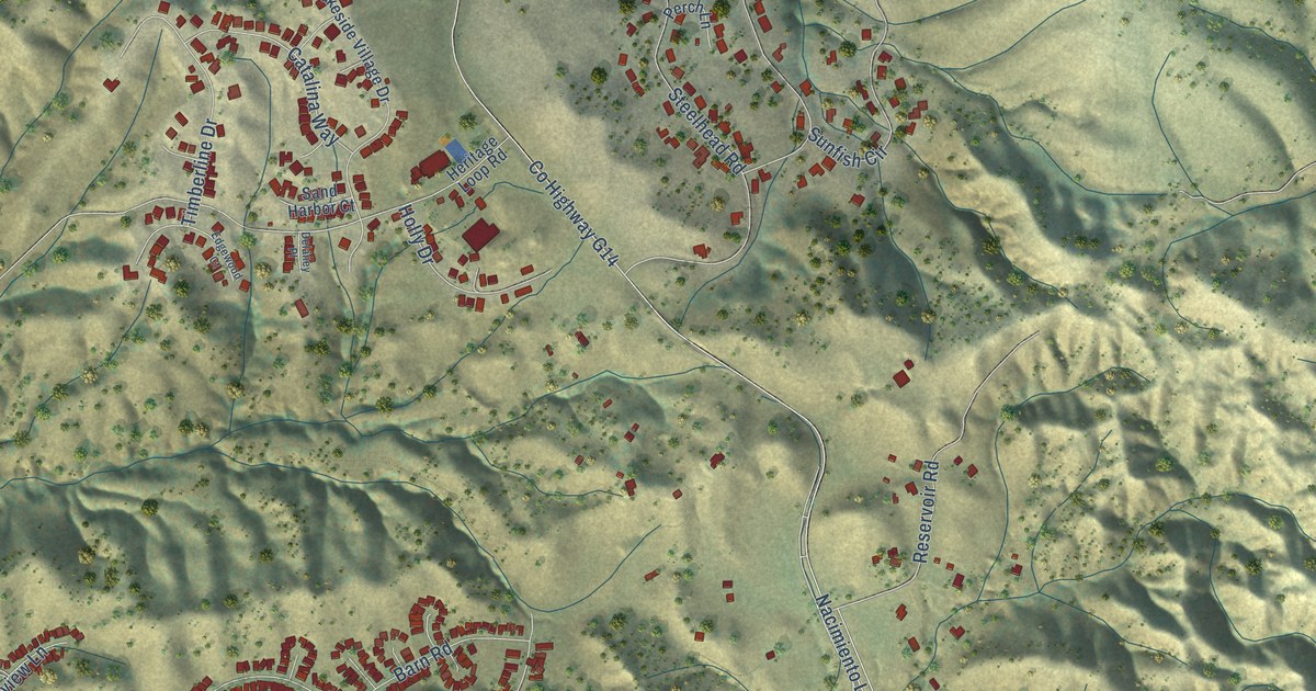 Map of Lake Nacimiento, California in 2026