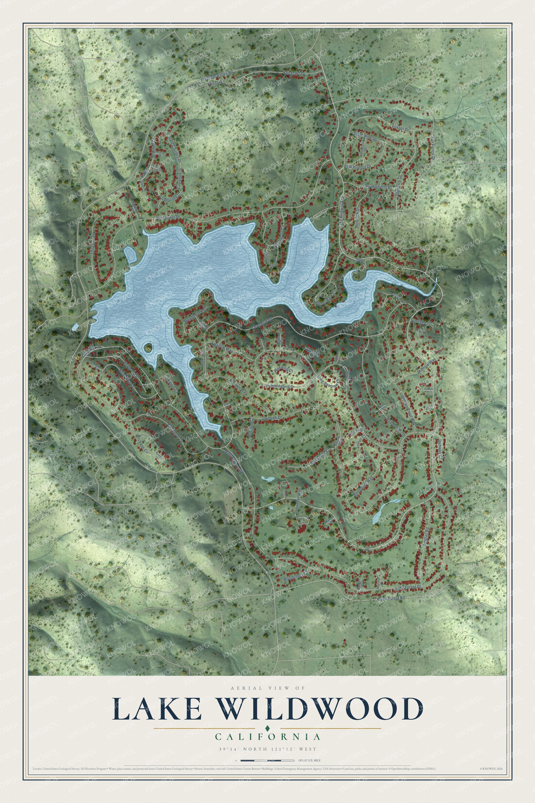 Watermarked full-map preview of Lake Wildwood, California