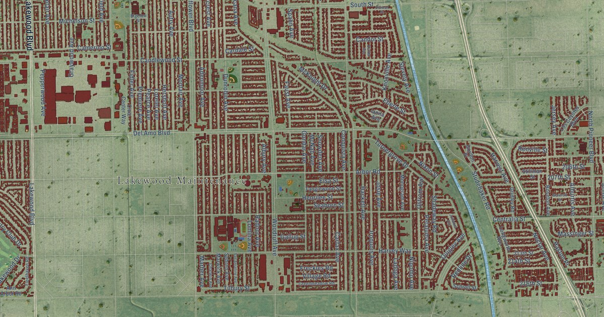 Map of Lakewood, California in 2026