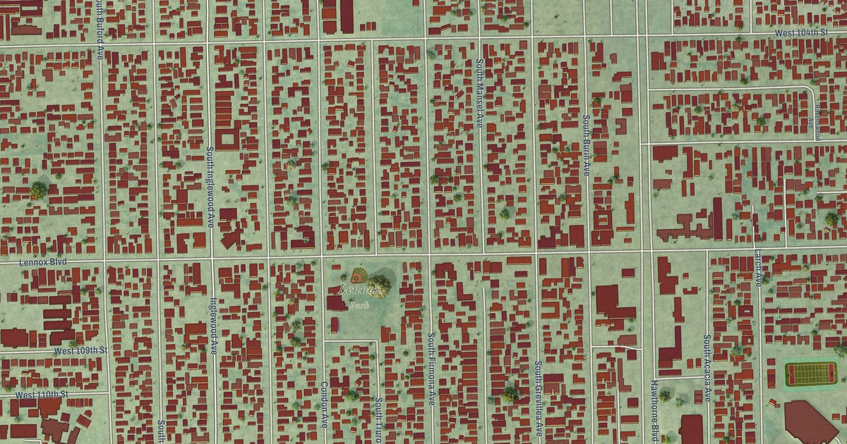 Map of Lennox, California in 2026