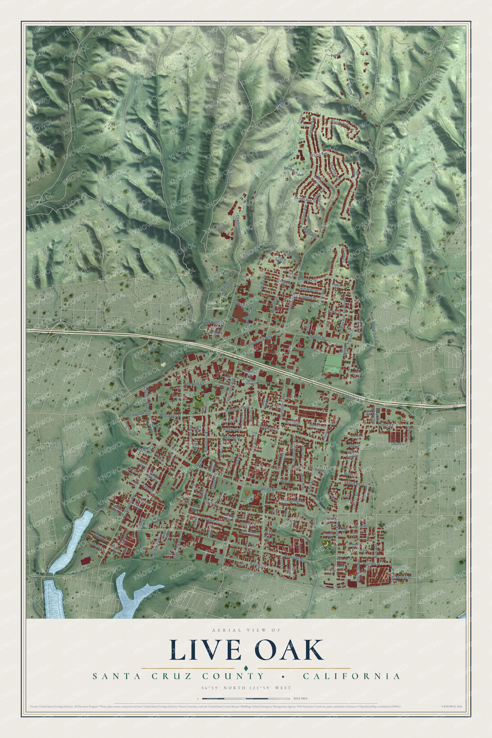 Watermarked full-map preview of Live Oak, California