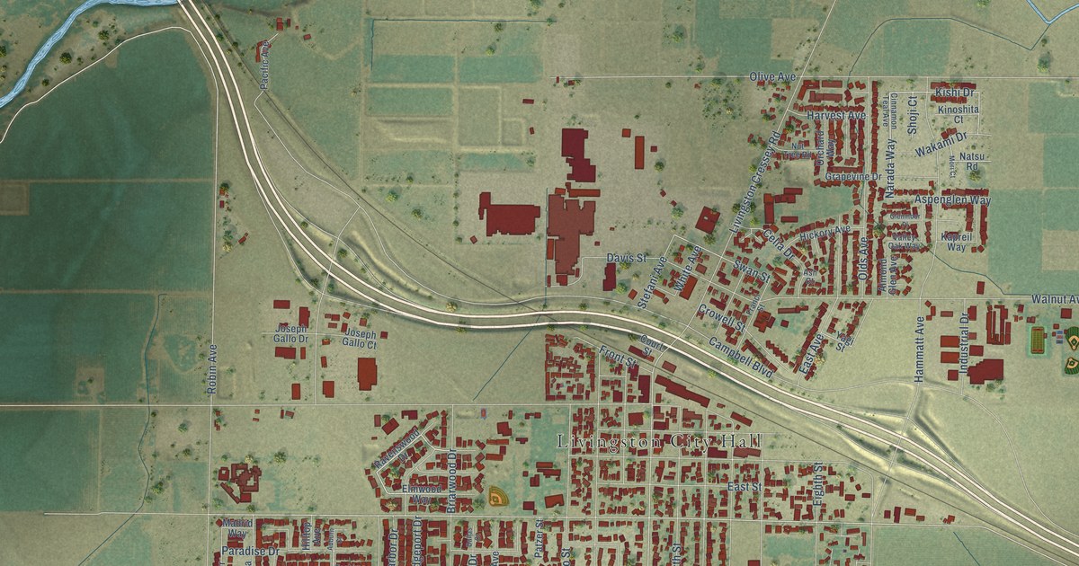 Map of Livingston, California in 2026