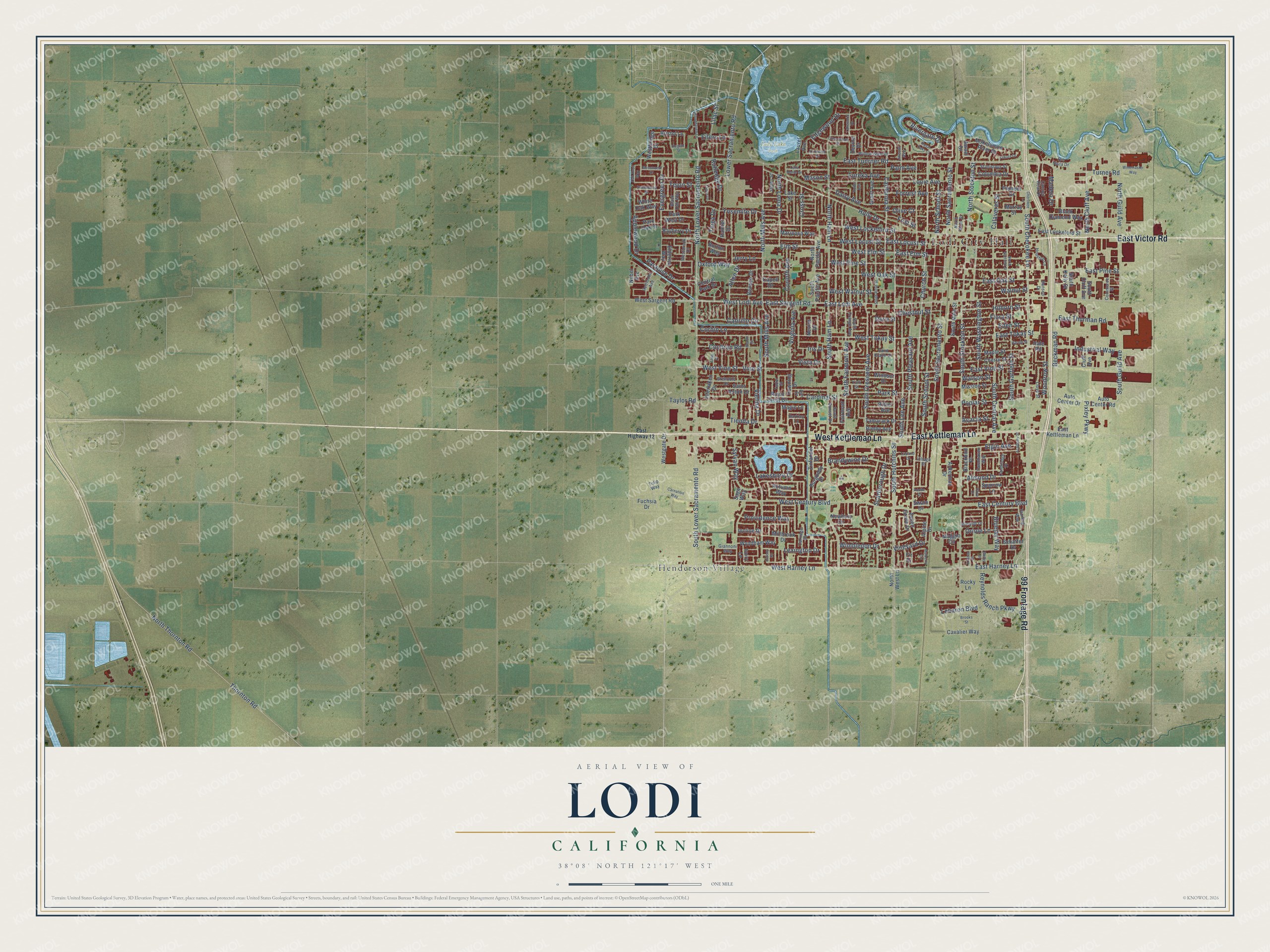 Watermarked full-map preview of Lodi, California