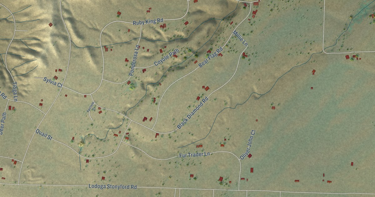 Map of Lodoga, California in 2026