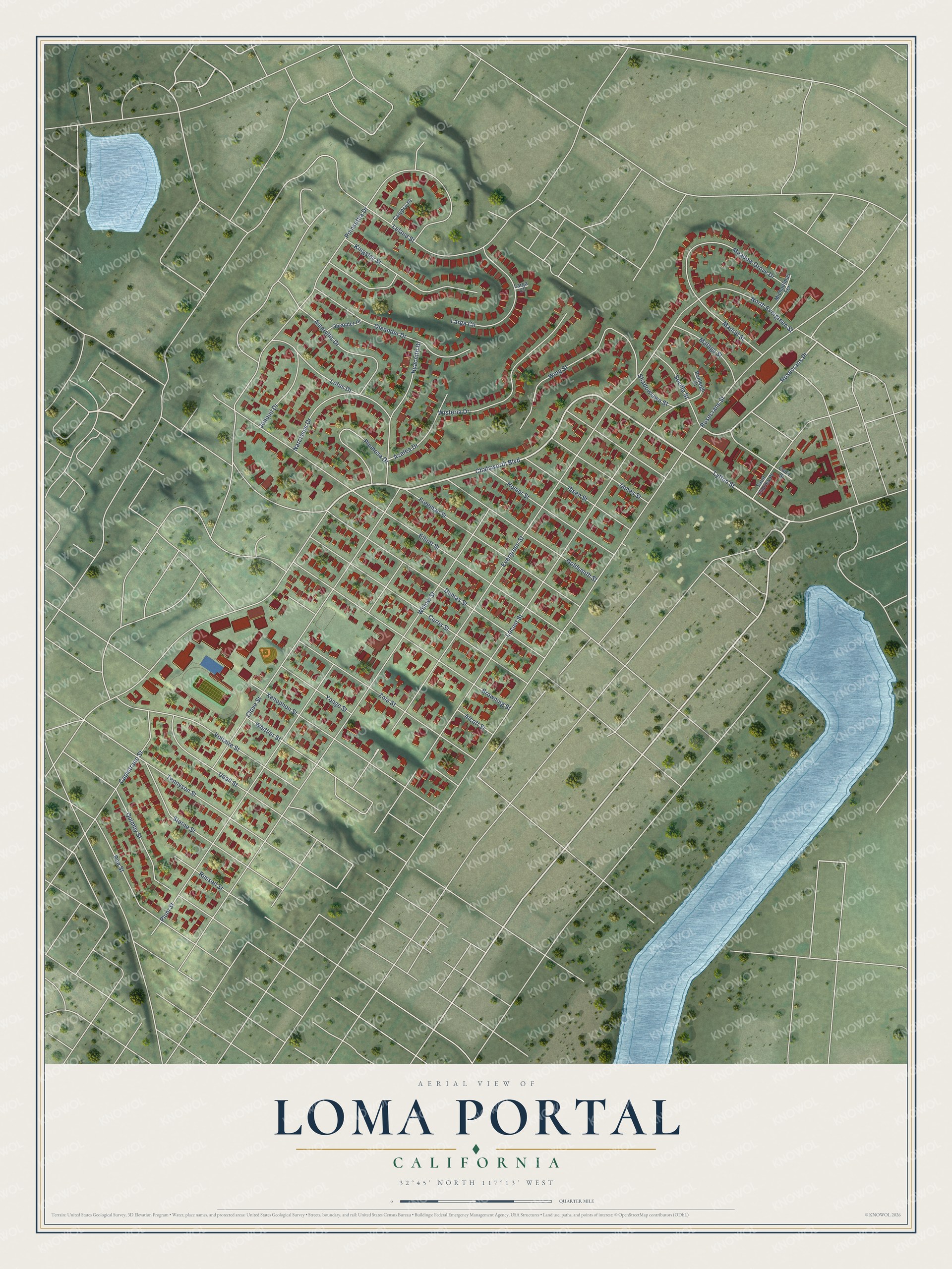 Watermarked full-map preview of Loma Portal, California