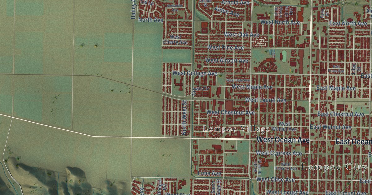 Map of Lompoc, California in 2026