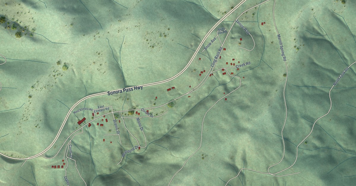 Map of Long Barn, California in 2026