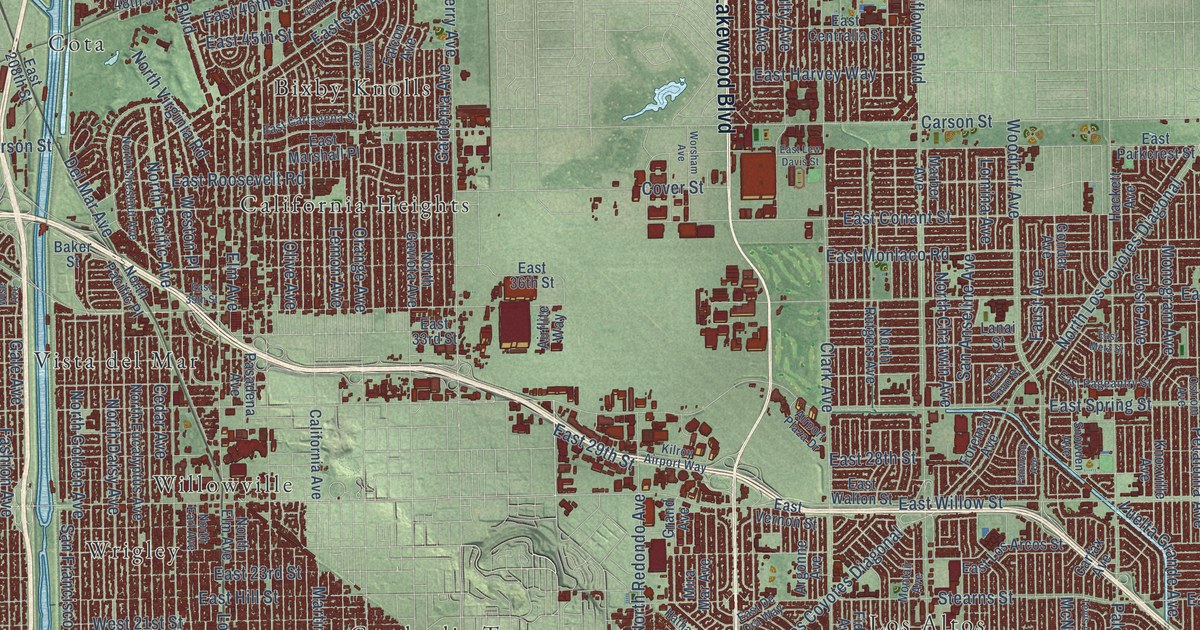 Map of Long Beach, California in 2026