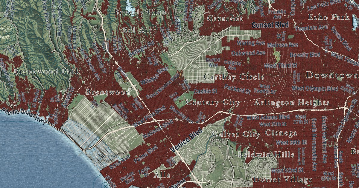 Map of Los Angeles, California in 2026