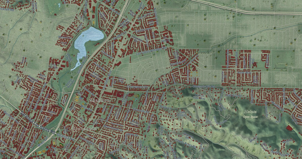 Map of Los Gatos, California in 2026