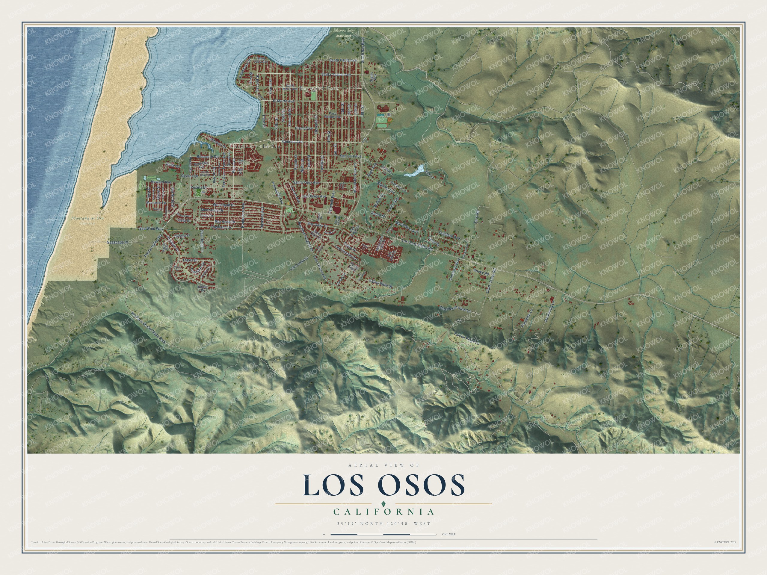 Watermarked full-map preview of Los Osos, California