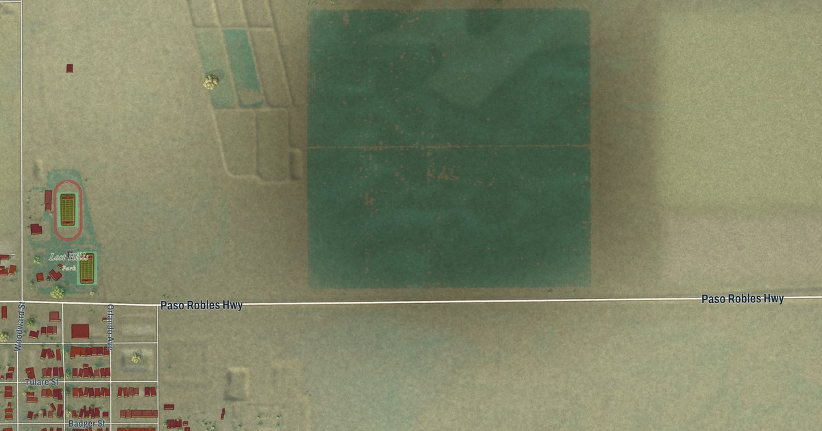 Map of Lost Hills, California in 2026